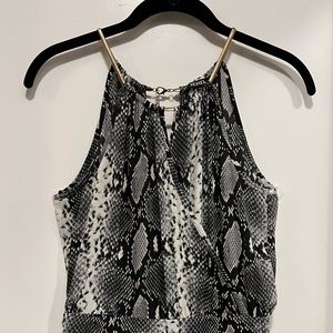 XOXO Snake Print Halter Pant Jumpsuit.